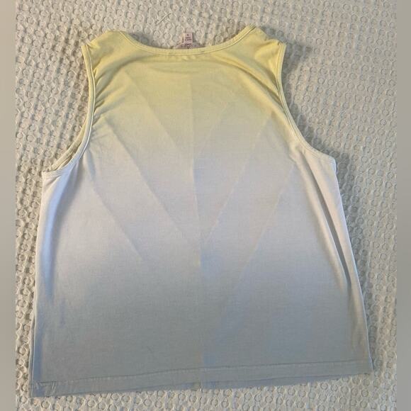Ombré Yellow White Gray Chevron Soft Tank Top Sz S - Picture 7 of 7